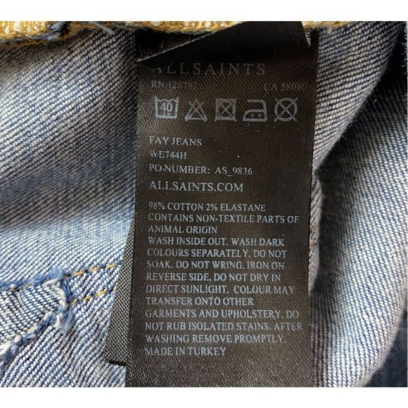 All Saints Ankle-Cropped Fay Jeans - Size 29W - Picture 8 of 8